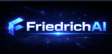 FriedrichAI official electric blue logo